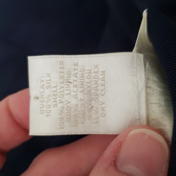 Ann Taylor Silk Strapless Maxi Dress 8 Navy Blue Tiered Layers Formal Cruise - Picture 12 of 16